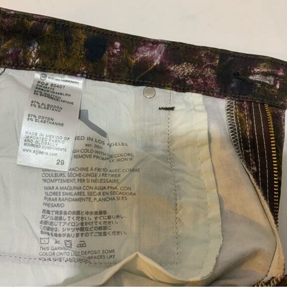 AG Adriano Goldschmeid Womens Pants 29 wide leg Ankle Abstract Tie-Dye mid rise - Picture 8 of 9